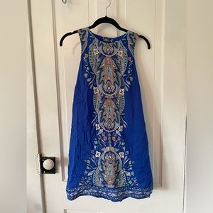 ecoté Women's Blue Dress a line crewneck sleeveless flowy